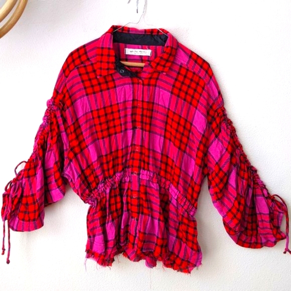 Free People Pacific Dawn Plaid Shirt • Small - Picture 2 of 10